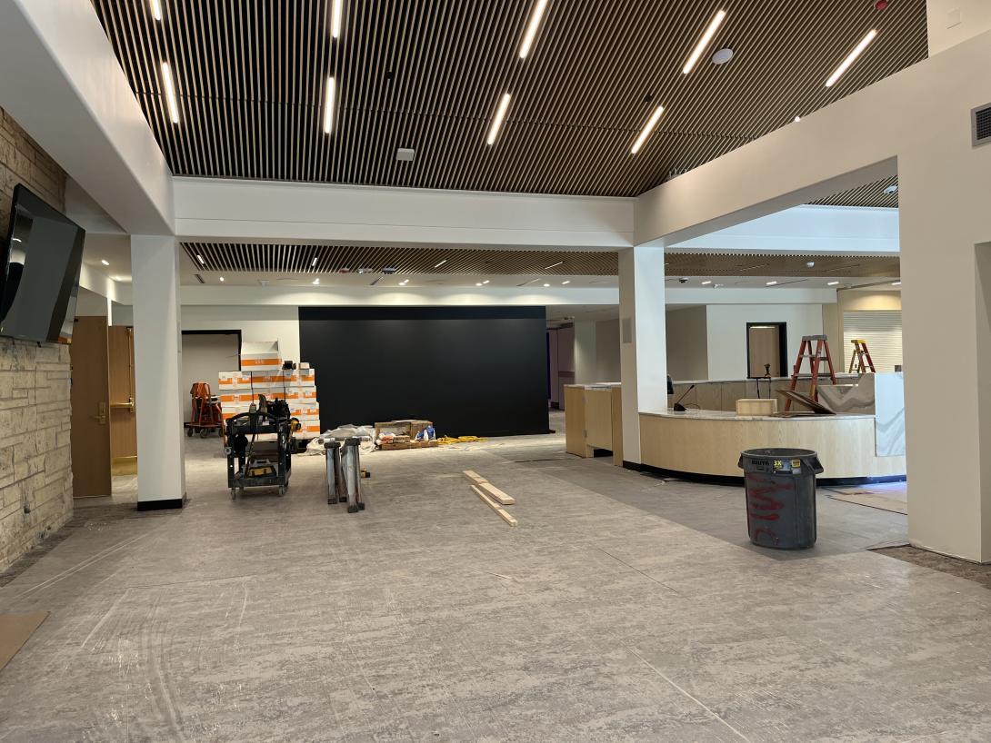 View of the newly expanded front lobby, My 13, 2026