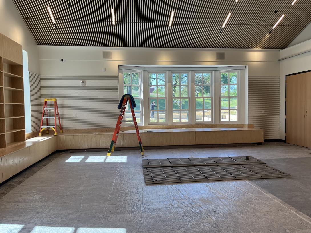 View of new gift shop and bay window, May 20, 2026