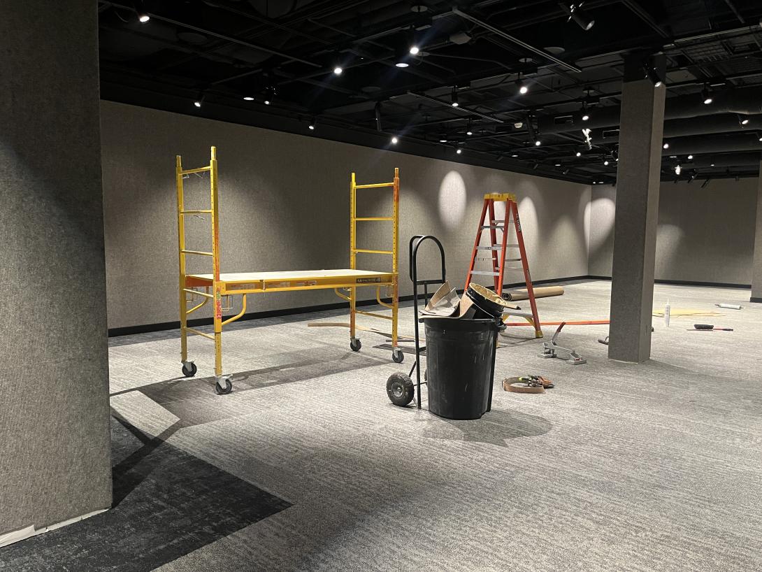 New carpeting in the back of the William B. Quarton Gallery Special Exhibit Gallery, June 3, 2026
