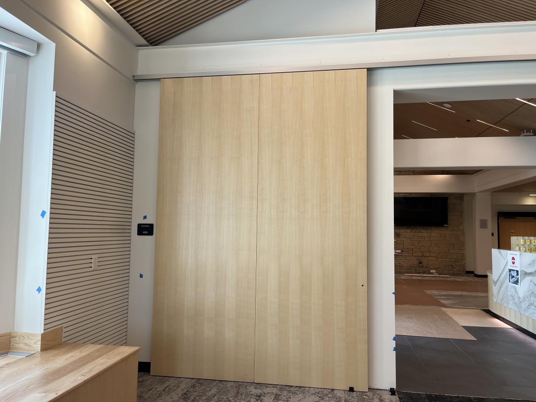 A new sliding door in the gift shop, June 12, 2026