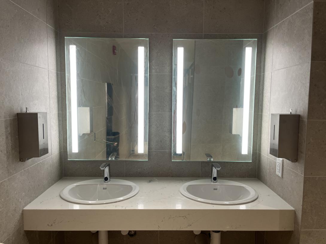 New sinks in the restrooms, June 30, 2026