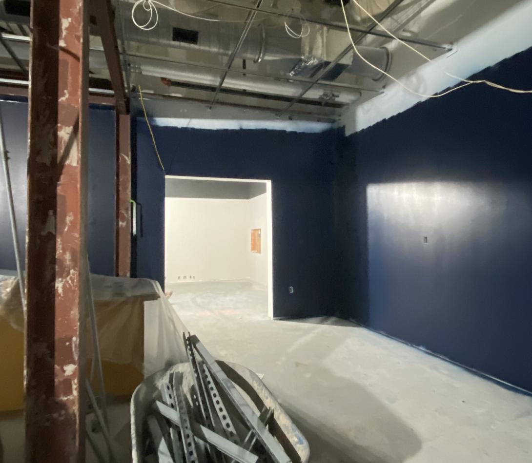 Blue walls for new Museum gallery, November 5, 2025