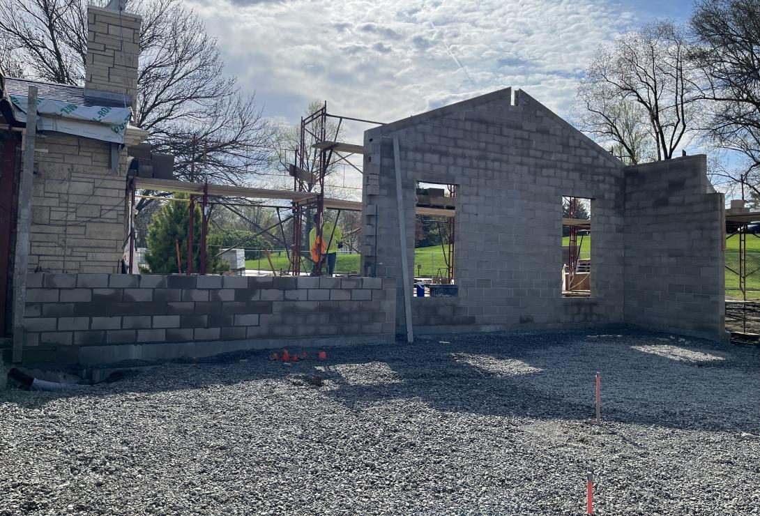 East wall of Museum being built