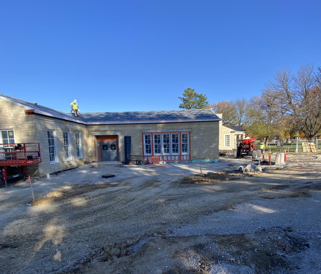 Installing new slate roof shingles, November 5, 2025